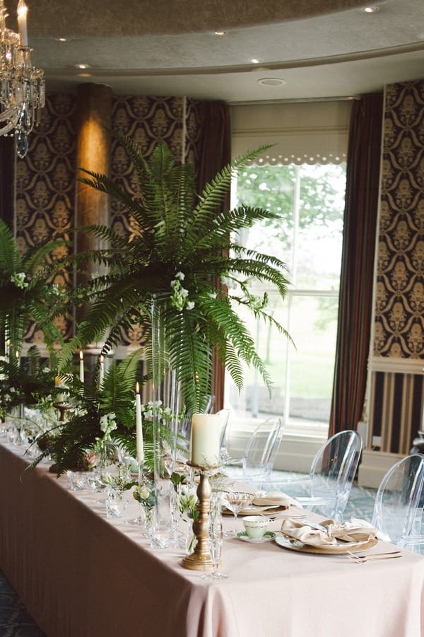 Tall wedding table flowers