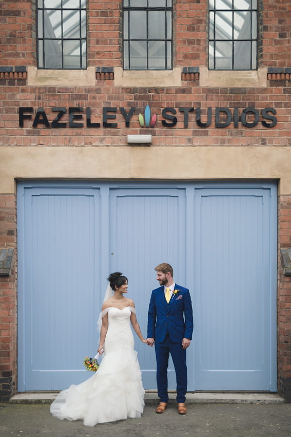 Bride and groom at Fazeley Studios