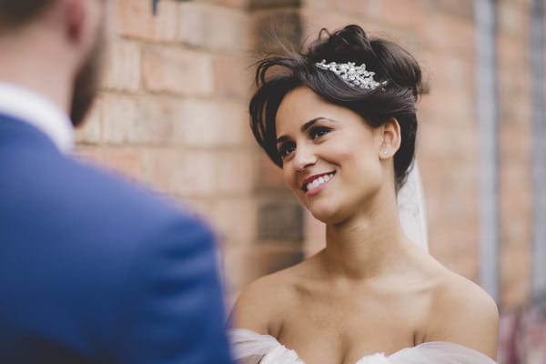 Bride smiling