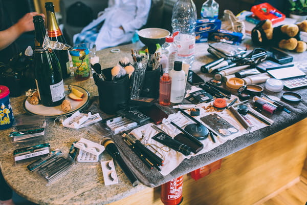Make-up on table