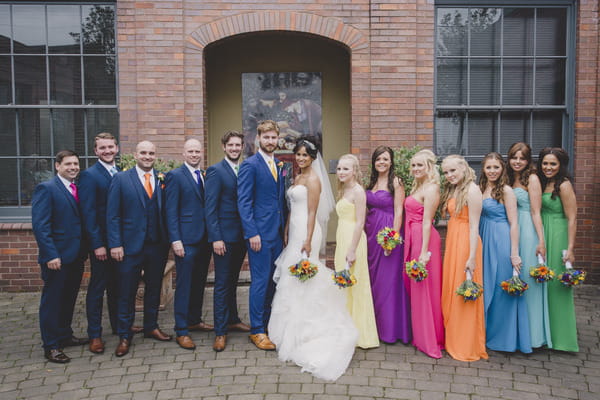 Colourful bridal party