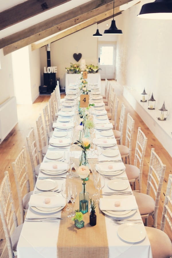 Long wedding table at Cosawes Barton