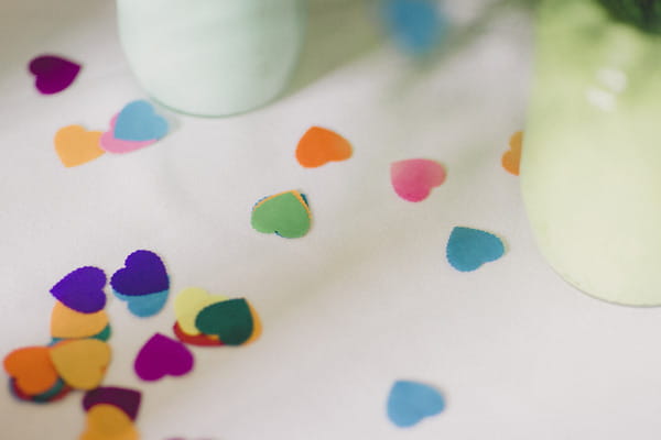 Colourful heart confetti