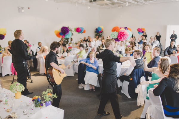 Singing waiters at wedding