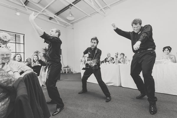 Singing waiters at wedding