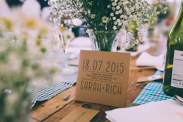 Rustic wedding table sign