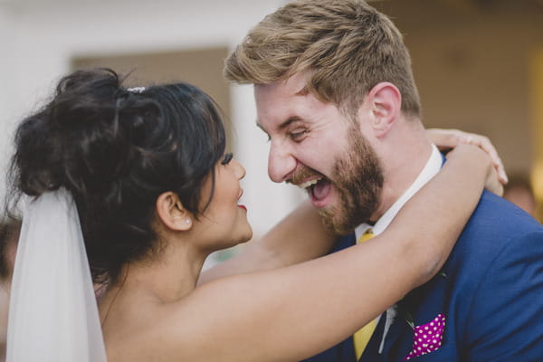 Happy bride and groom