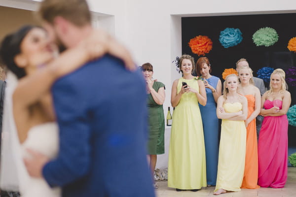 Bridesmaids watching first dance