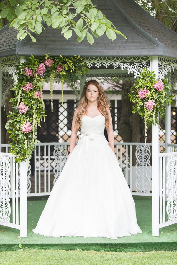 Bride in garden of Horton grange