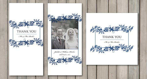 Flourish Wedding Thank You Card - Paperchain Wedding Stationery