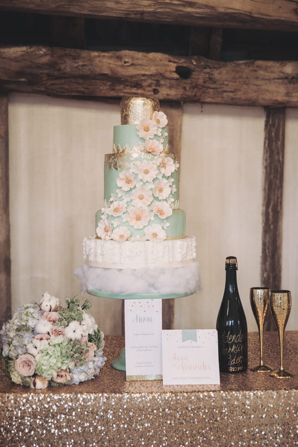 Wedding cake with sugar flower detail