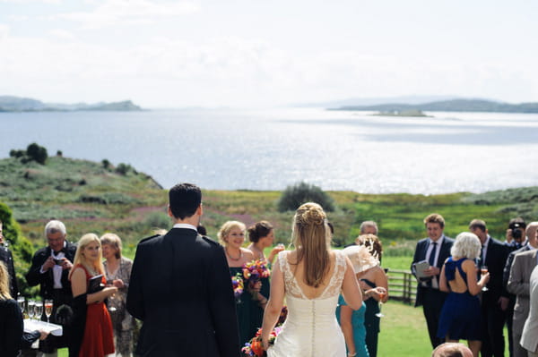 Wedding party in front of Loch Melfort