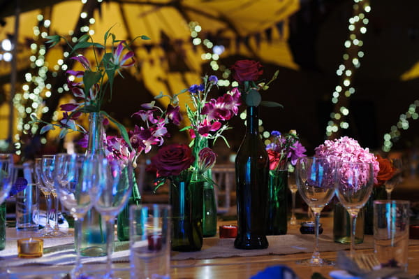 Colourful wedding table display