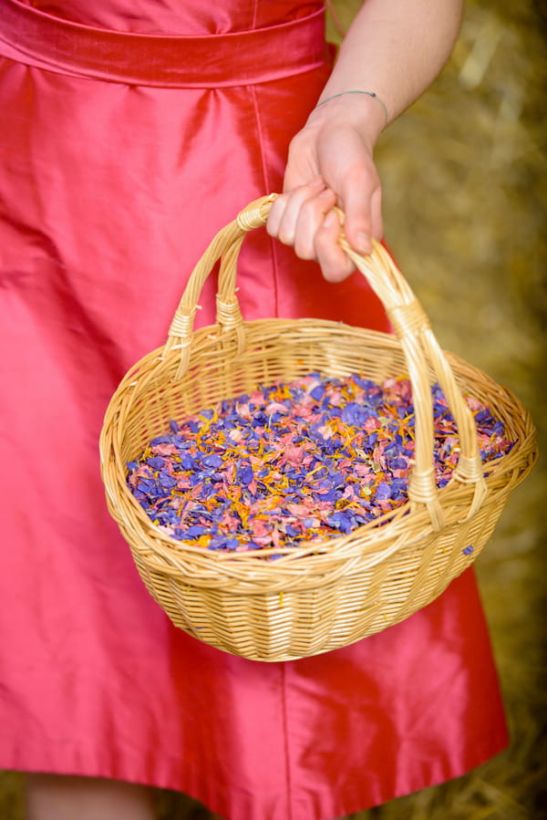 Confetti Basket with Raspberry Fool, Midnight Blue and Ginger Snap Confetti from Shropshire Petals