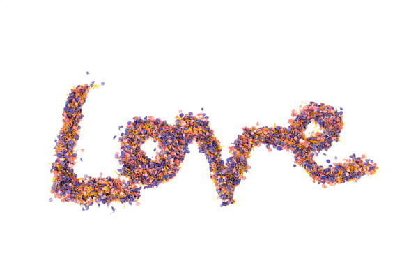 Love Spelt with Confetti from Shropshire Petals