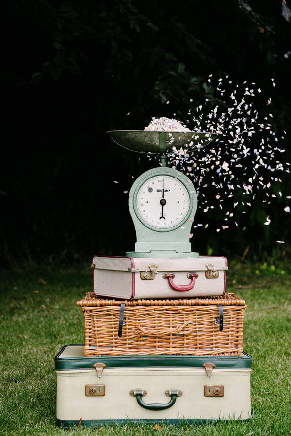 Vintage Scales with Summer Nights Confetti from Shropshire Petals