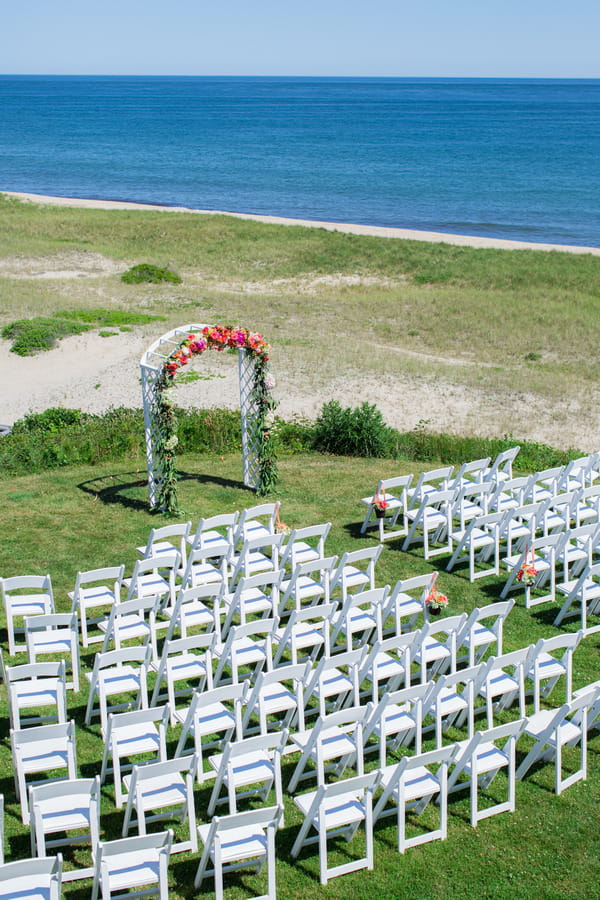 Wedding ceremony seating on Nantucket Island