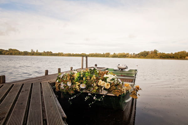 Boat covered in rustic flowers