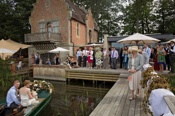 Boat mooring at wedding venue