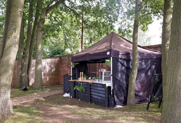 Catering tent at wedding