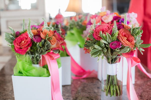 Colourful wedding bouquets