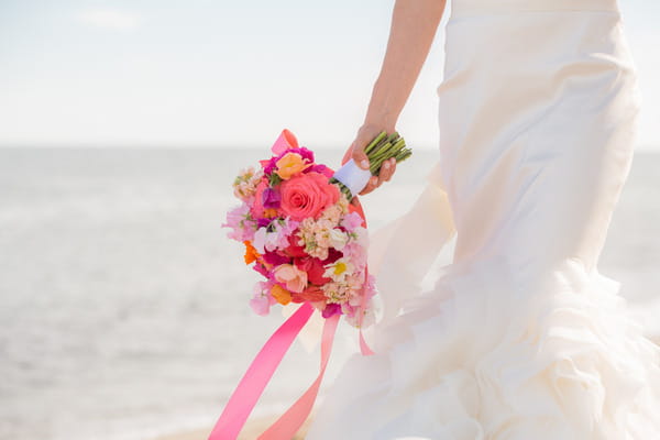 Bride's brightly coloured bouquet