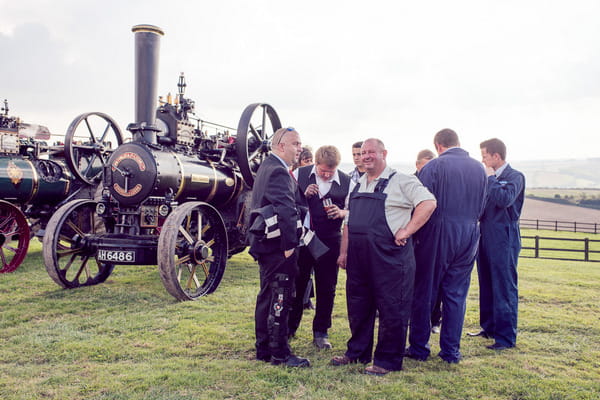 Vintage farm steam engine drivers