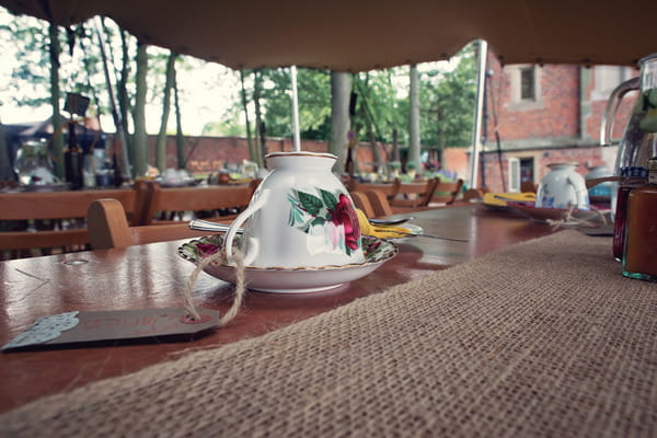 Teacup on wedding table