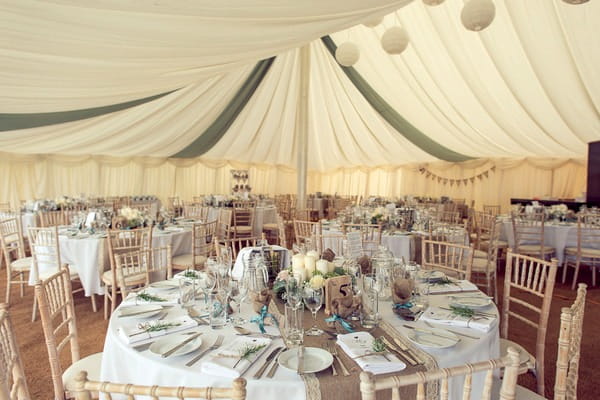 Wedding table in marquee
