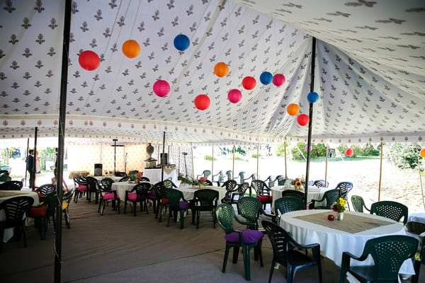 Wedding tables in marquee