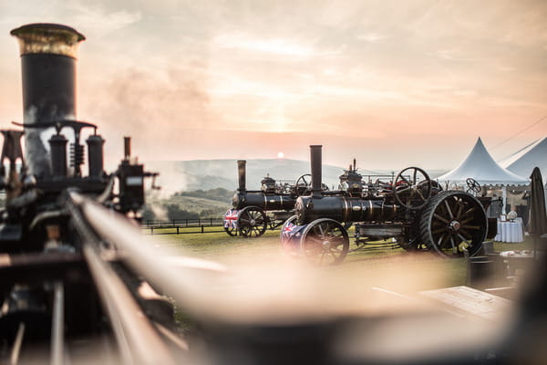 Vintage farm steam engines