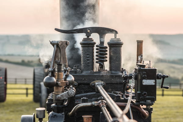 Vintage farm steam engine