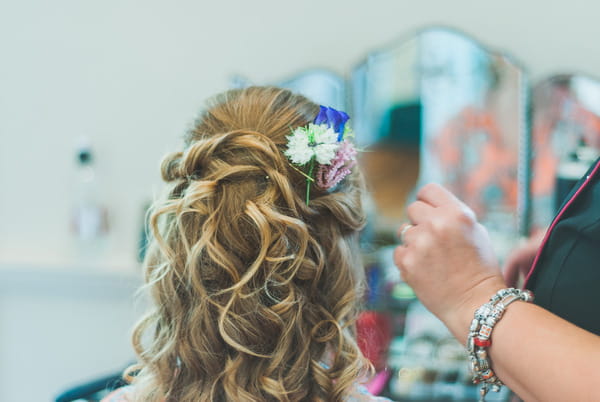 Wedding hairstyle with flowers