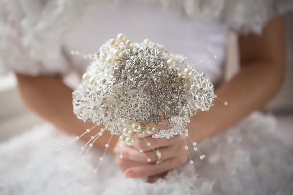 Bride's small white bouquet