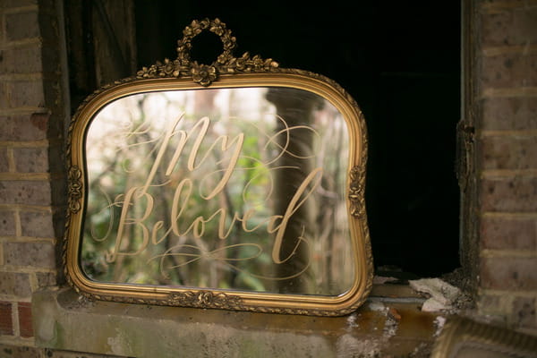 My Beloved written on mirror