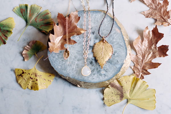 Leaves and wedding jewellery