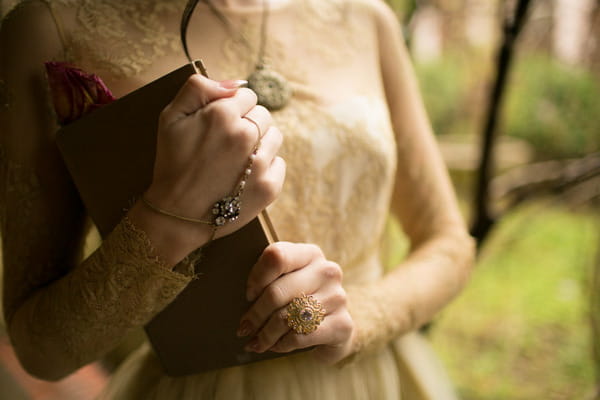 Bride holding book