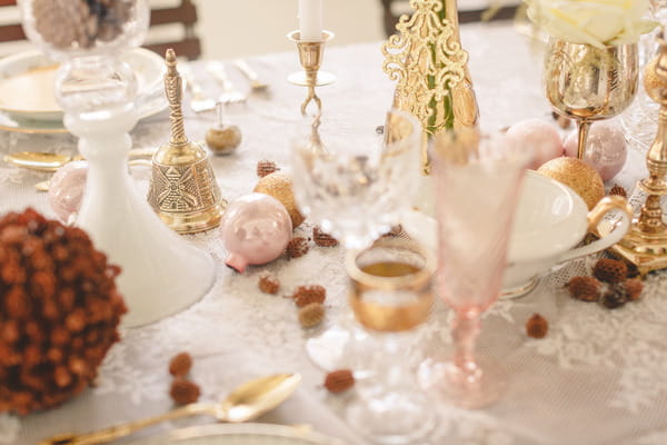 Wedding table with blush pink details