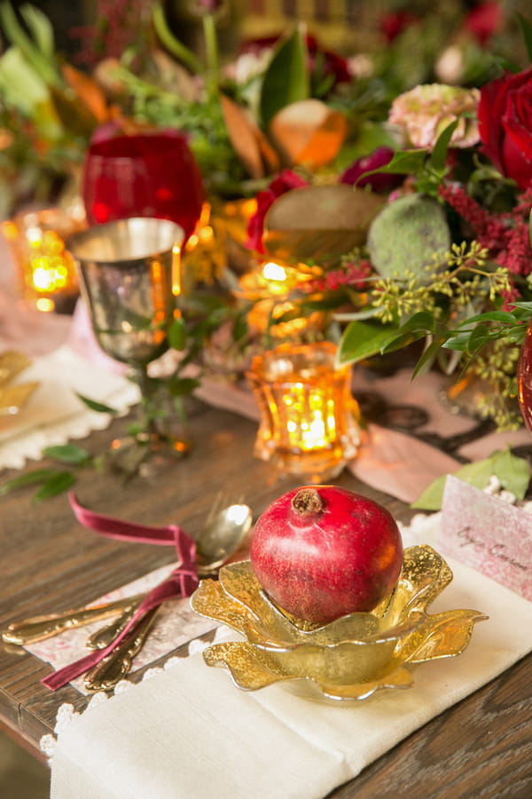 Pomegranate on wedding table