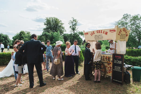 Ice cream stall at wedding at Narborough Hall Gardens