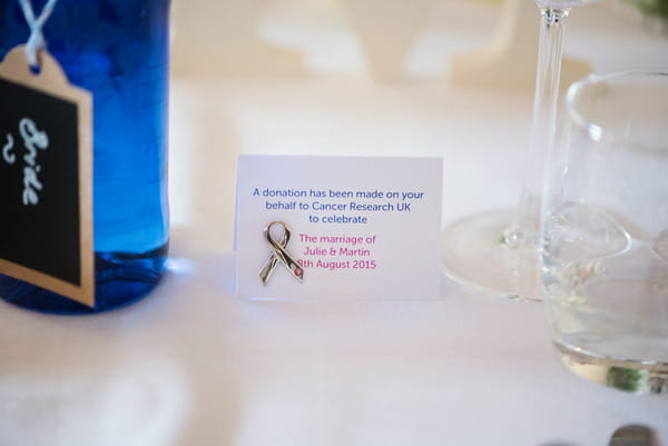 Cancer Research UK wedding card