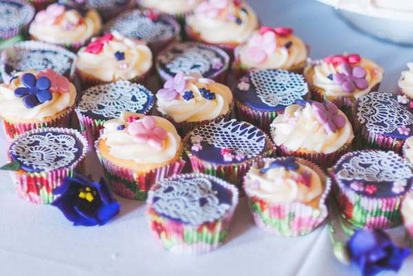 Colourful wedding cupcakes