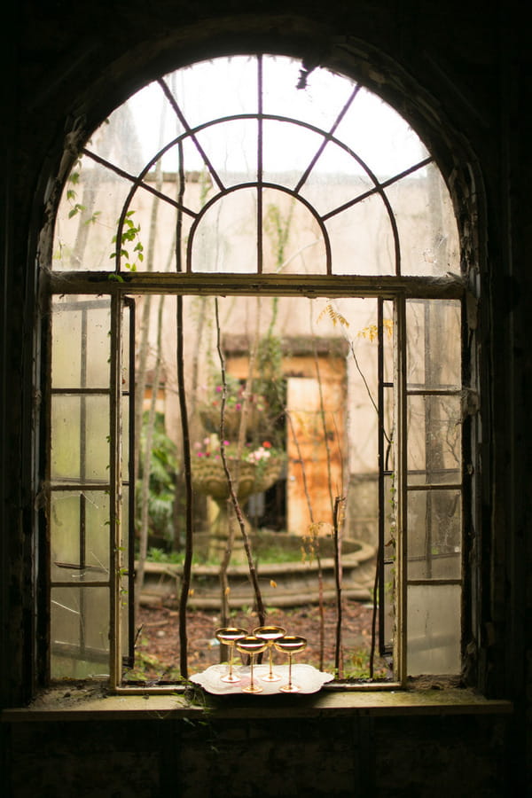 View through old window