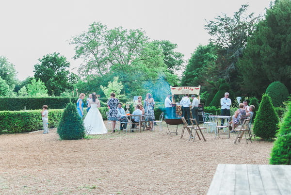 Wedding reception barbecue at Narborough Hall Gardens