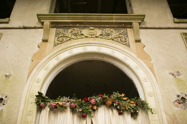 Floral decoration on arch