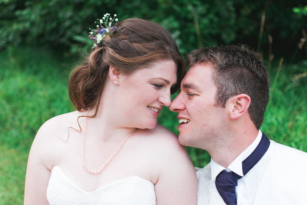 Bride and groom about to kiss