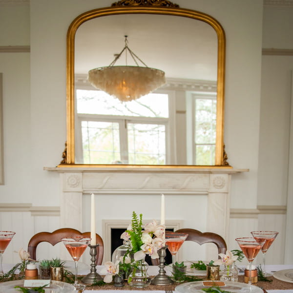 Copper styled wedding table