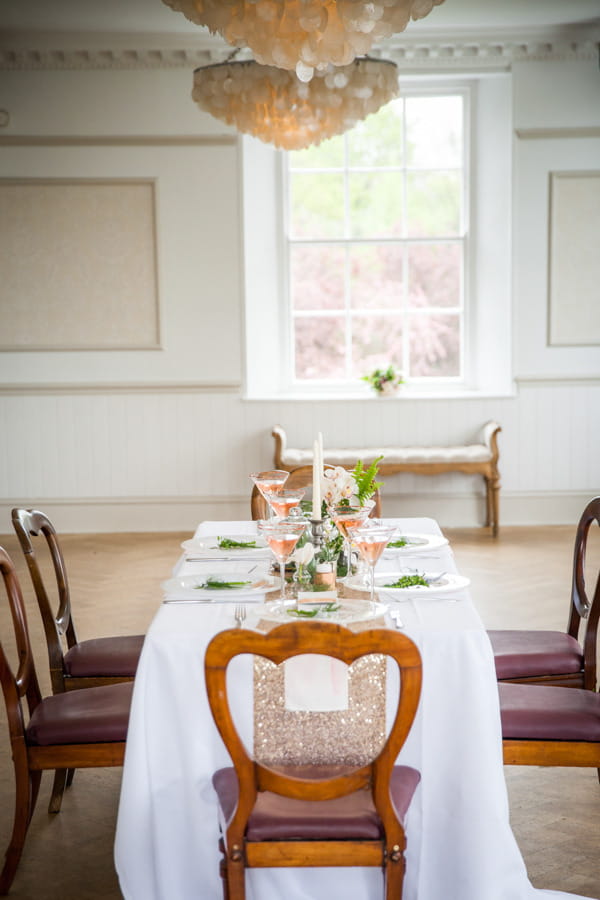 Long wedding table at Belair House