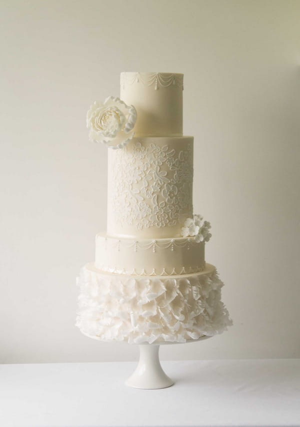 Isabella piped lace wedding cake 2016 by The Abigail Bloom Cake Company