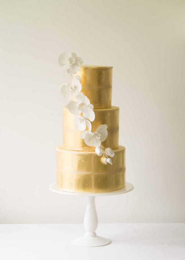 Ophelia gold wedding cake 2016 by The Abigail Bloom Cake Company